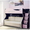 Розовая двухъярусная кровать чердак с диваном внизу #1400411