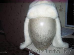 Продаётся шапка-ушанка белая норка #3493