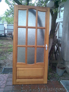 Дверь 90/200 филёнчатая со стеклом. #31955