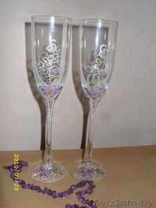 Свадебные бокалы ручной работы (на заказ) #57120