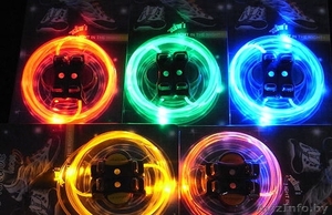 Шнурки светящиеся FULLY LACED GLOW IN THE DARK FLAT LACES NIKE AIR YEEZY #67404