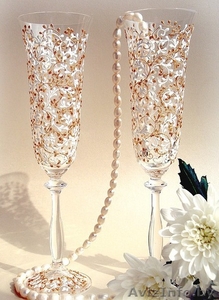 Свадебные эксклюзивные бокалы!Ручная роспись #14539