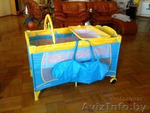 кровать-манеж  до 3 лет желто-голубой #77755