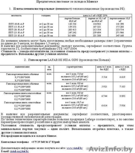 .Плиты пенополистирольные (пенопласт) теплоизоляционные (производства РБ) #86330