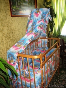 Детская кроватка в отличном состоянии немного б/у с балдахином #90945