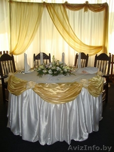 Украшение залов для свадеб,  декорирование тканями и цветами,  оформление свадебно #95558