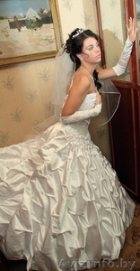 свадебное платье из атласа #115859