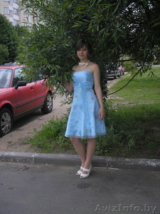 Прода платье,  голубое с вышивкой. #126873