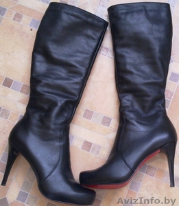 зимние кожанные сапоги #136953