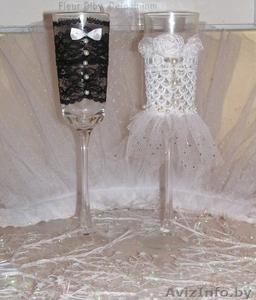 Свадебные бокалы ручной работы #163668