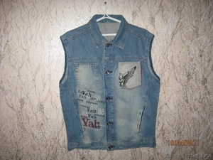 Жилет джинсовый на мальчика-подростка #239187