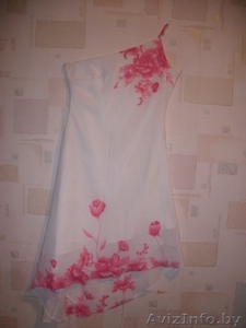 платье бело-розовое #251151