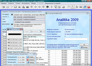 Analitika 2009 - Бесплатная программа для ведения учета в торговом предприятии #297224