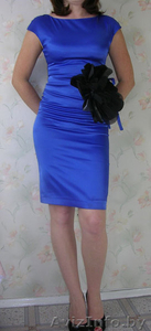 Платье синее коктельное #305250