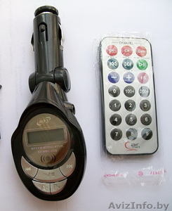 FM модулятор работает от прикуривателя,  ЖКИ дисплей с подсветкой,  поддержка  USB #356273