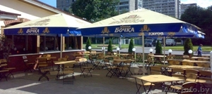 Зонт телескопический, большой для летнего кафе или дачи, 1 год б/у, с логотипом BON #350554