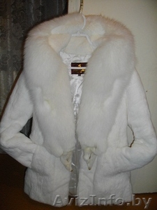 полушубок белого  из кролика #359137