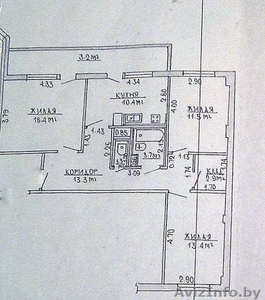 Продается 3-х комнатная квартира в г.Слоним м-н Дружба 4 этаж #399355