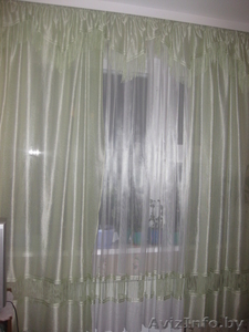 комплект штор, немного бу, цвет-салат #478762