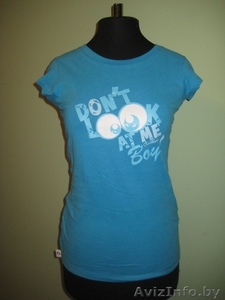 Майка голубая с рисунком #487525