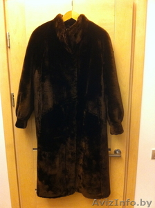 Шуба мутоновая,  цельная,  пр-во Венгрия,  глянцево-коричневая #545491