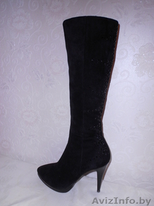 замшевые женские  сапоги весна-осень #575675