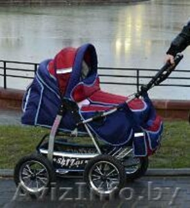сине красная коляска продаётся #636952