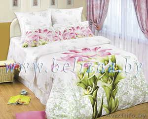 Постельное белье из сатина. 1, 5 спальный комплект. #745702