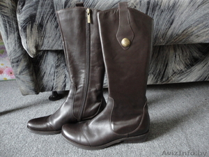 сапоги осенние нат. кожа низкий каблук новые #748302