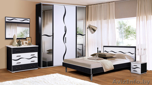 Спальня Виктория В-1 МДФ П Белый дуб- черная. Жлобин Мебель. #749617