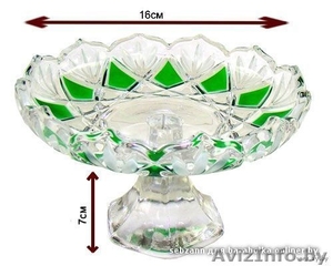 Ваза Сатурн 160мм  зелёная на ножке #779117