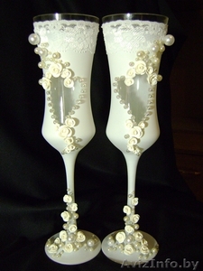 Свадебные бокали и аксессуары ручной работы #784176