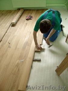 Паркетные полы. Укладка,  шлифовка,  покрытие лаком. Укладка. Под ключ. #802493