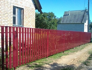 Заборы оцинкованные из металлического штакетника #811653