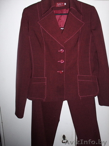 костюм женский бордовый , двойка #834776