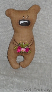 Мишка с корзинкой цветов #850448