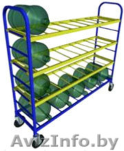 Передвижная тележка-стелаж для хранения 19-ти литровых бутыдей с водой ТСВД. #846897
