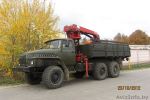 Гидроманипулятор Урал с прицепом #879728