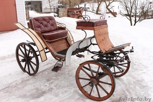Бричка (карета) старинная кованная. Конь. #880629