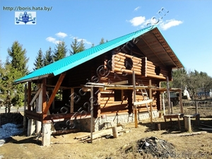Дом недостроенный,  с оцилиндрованного бревна .Витебск. #889169