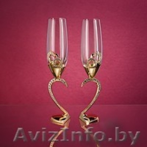 Свадебные бокалы в Солигорске. Бокалы усеянные стразами Swarovski #888710