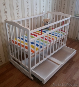 Кроватка кровать детская белая с ящиком #940993