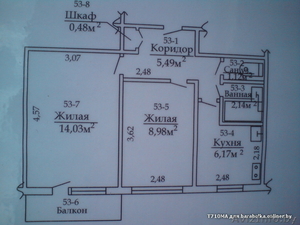 Продаю 2-комнатная квартира Гомель по ул. Минская 38;  38.4/23/6.17;  3/5 эт. Торг #967293
