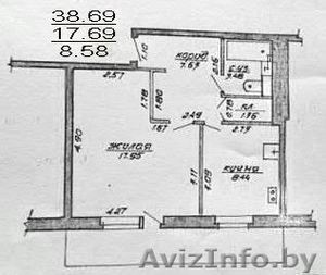 1-комн. квартира НП,  балкон 7 метров #1000345