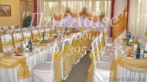 Оформление торжеств воздушными шарами,  декоративными тканями и цветами #308885