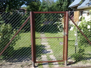 Ворота, калитки.столбы.Забор из сетки-рабица, профнастила.Установка. #1022048