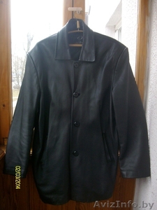 Кожаная куртка чёрного цвета #1049177