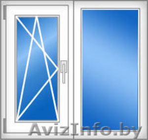 Окно ПВХ двухстворчатое КВЕ 1400*1300 ПОД КЛЮЧ #1048962