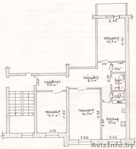 Трехкомнатная квартира в г.Мядель. Продажа. #1058462