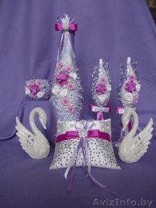 Свадебные бокалы ручной работы на долгую память о прекрасной свадьбе!! #78979